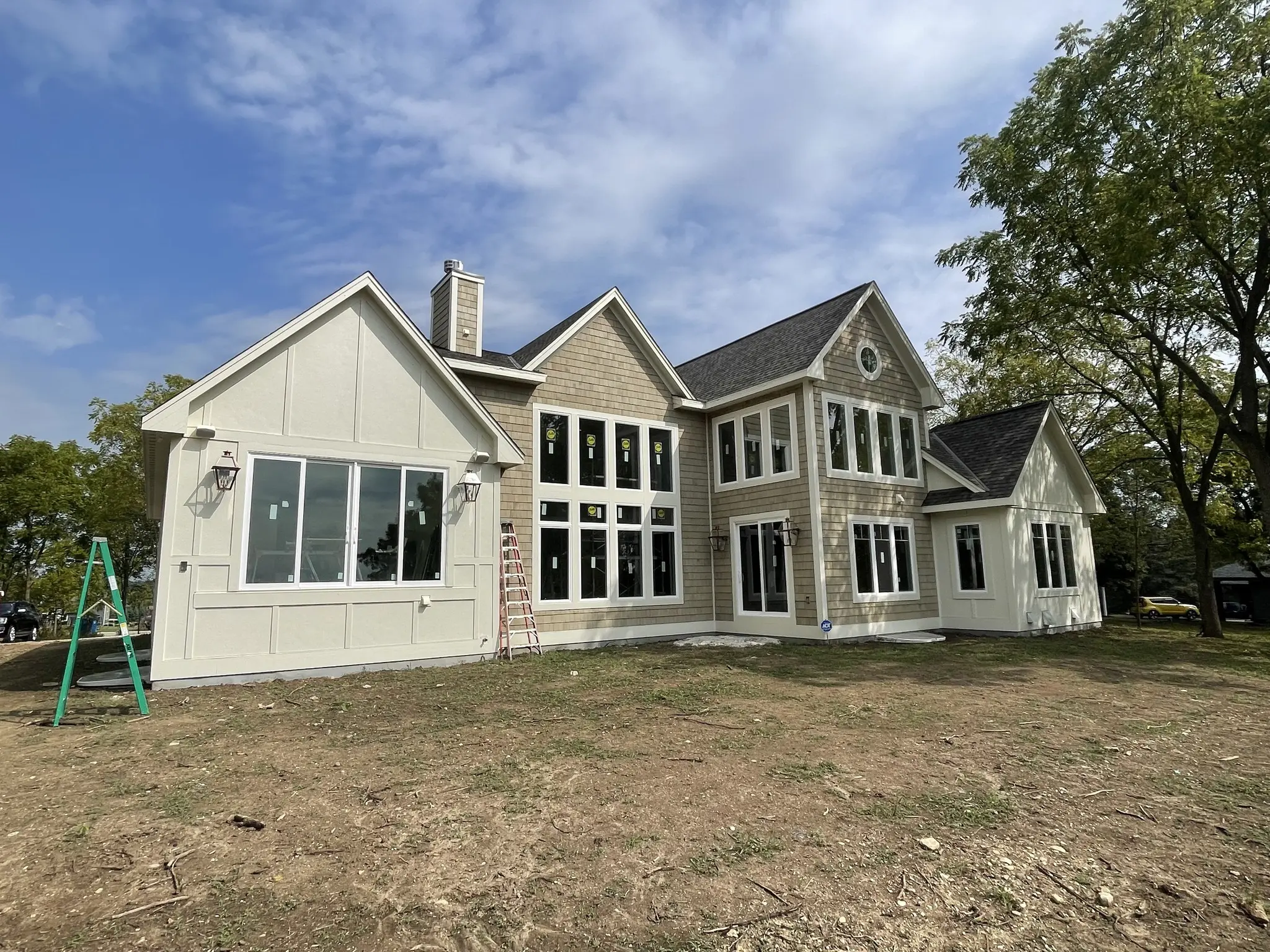 Front of finished siding job on a house in Pewaukee, WI done by L.H. Krueger and Son