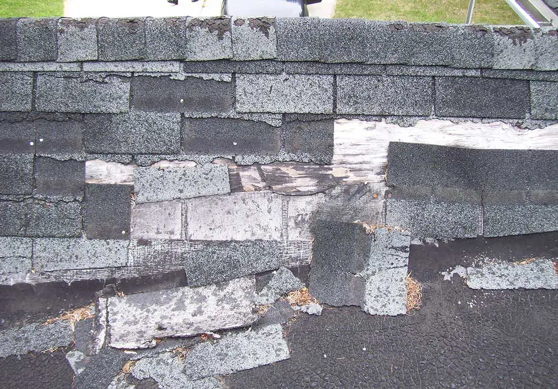 Roof shingle damage