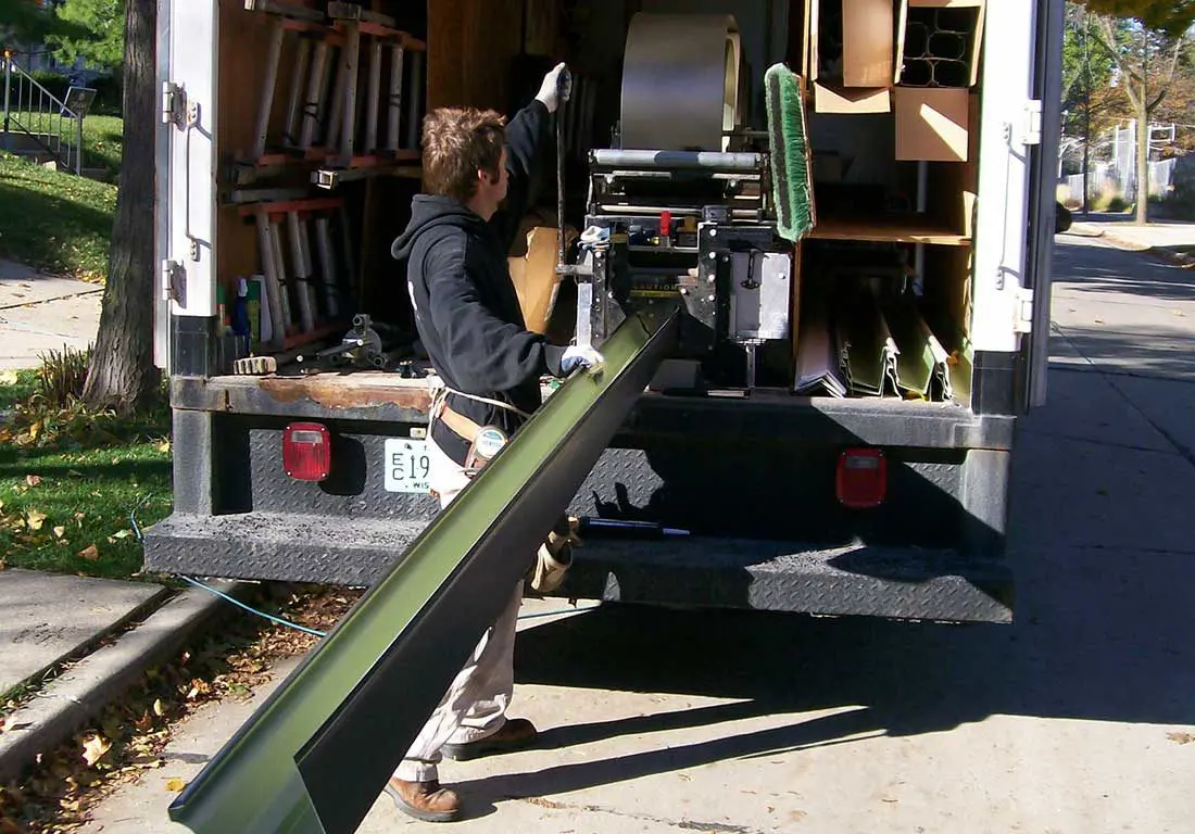 Gutter installer forming gutters