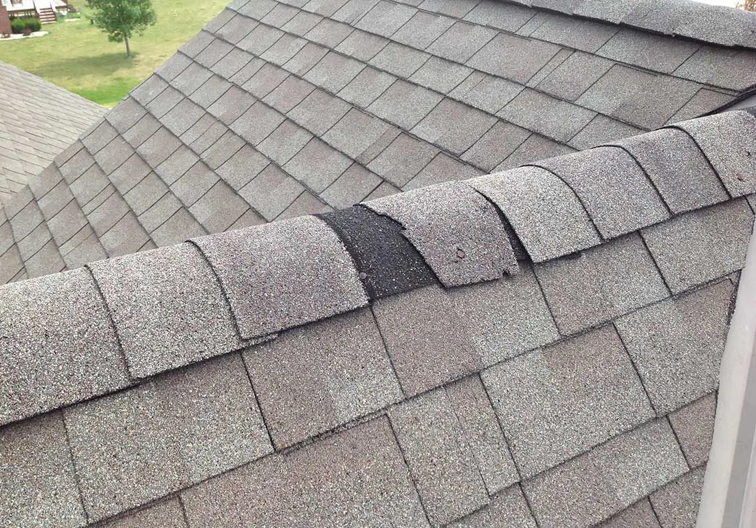 Hail damage on roofing tiles