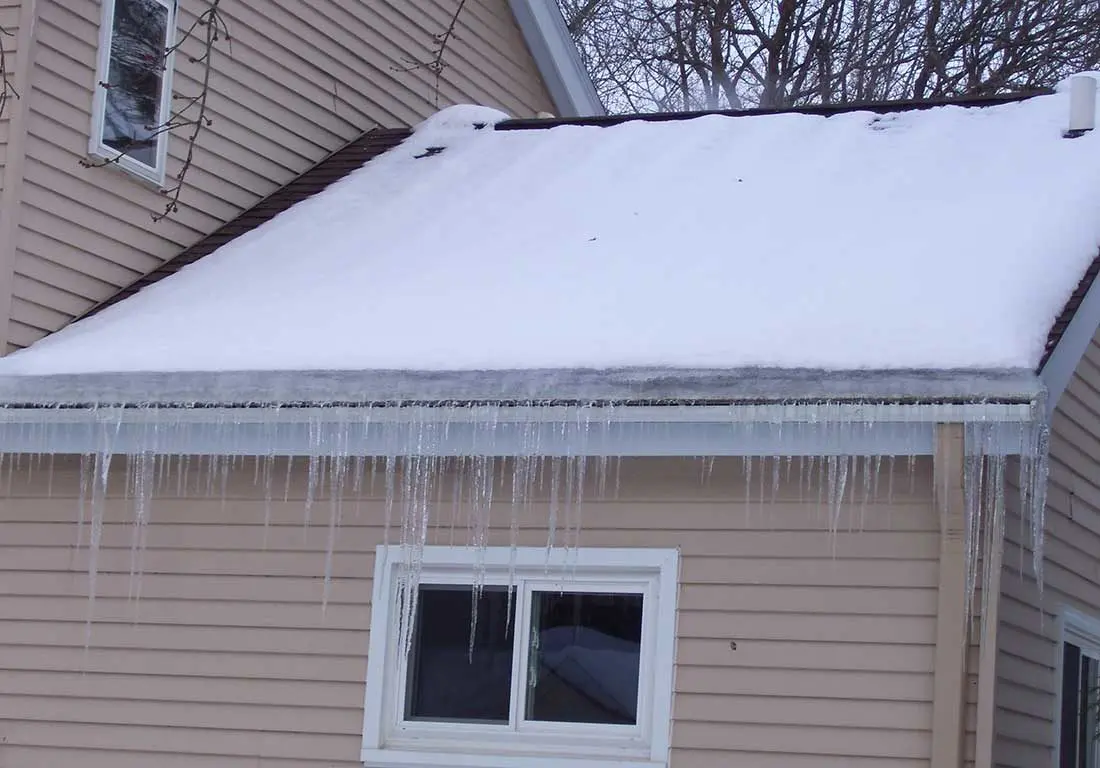 Ice dam damage