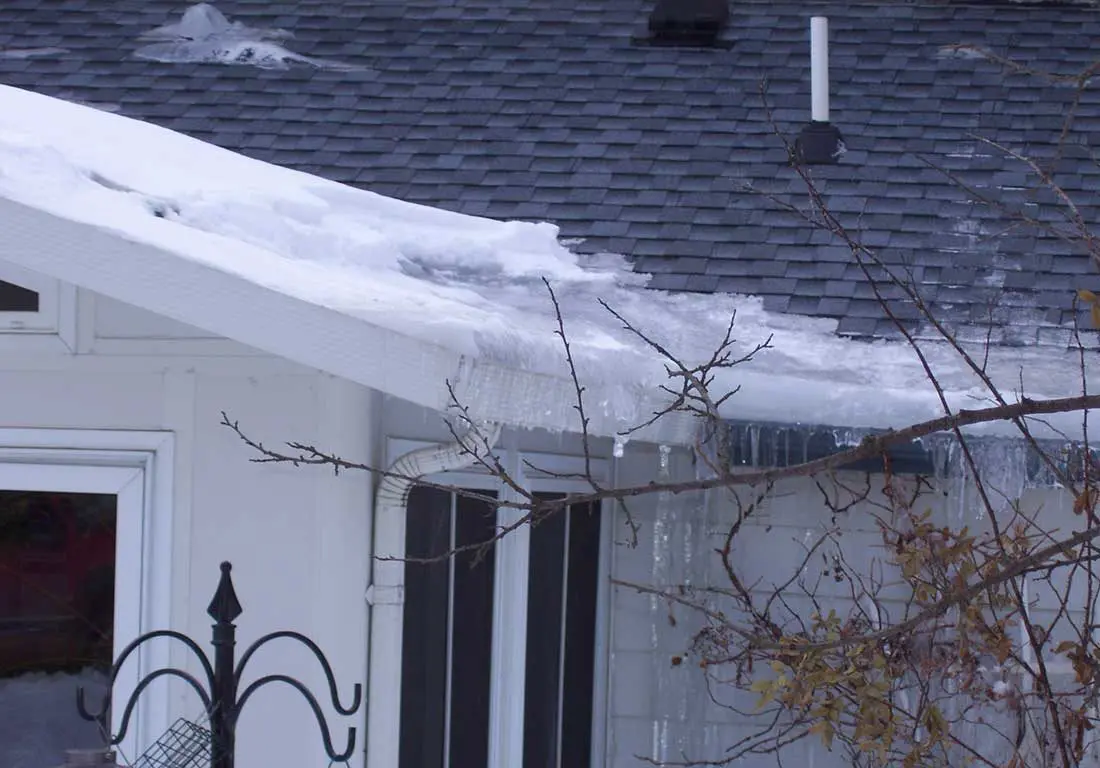 Ice dam damage