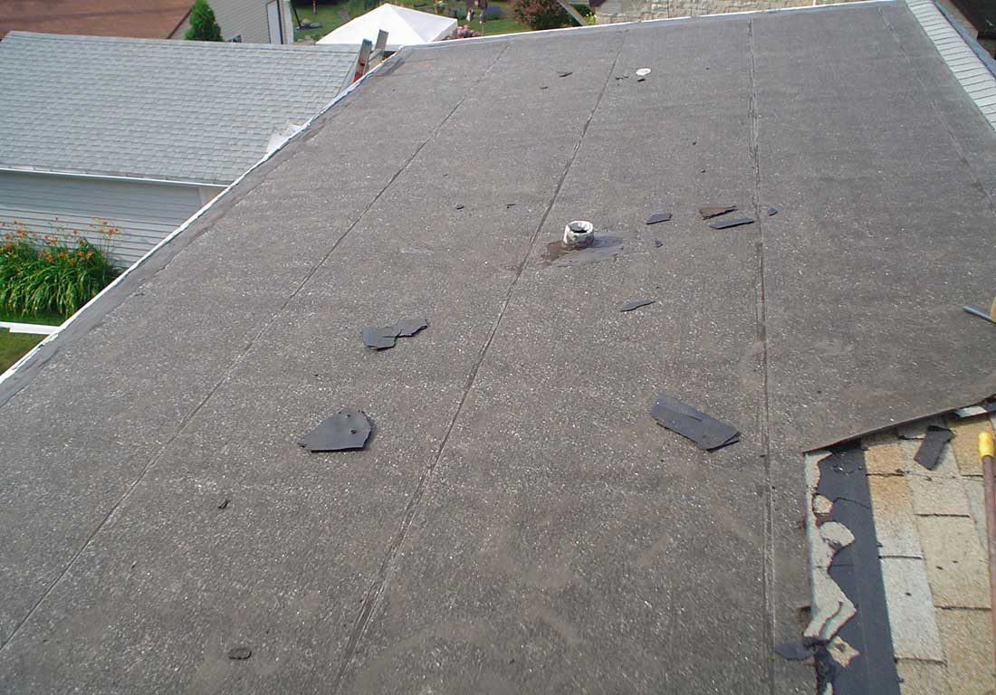Roof shingle damage, preparing for replacement